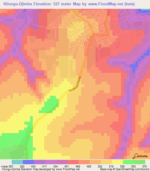 Kilungu-Djimba,Congo (Kinshasa) Elevation Map