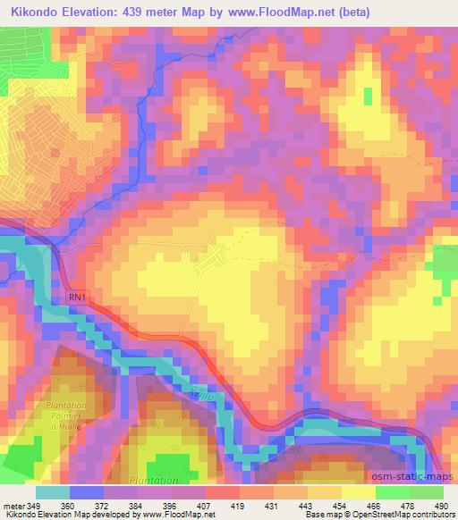 Kikondo,Congo (Kinshasa) Elevation Map