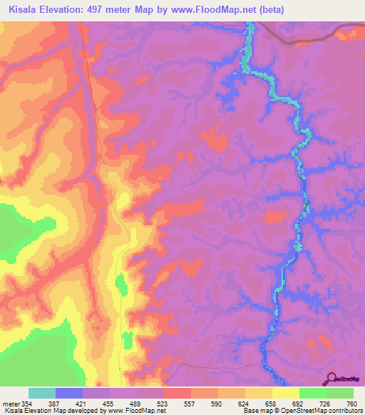 Kisala,Congo (Kinshasa) Elevation Map