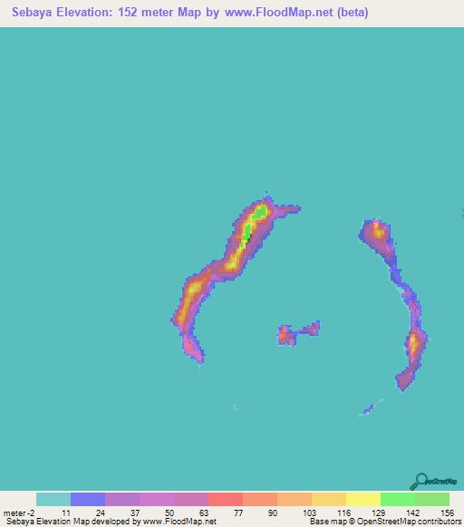Sebaya,Guinea Elevation Map