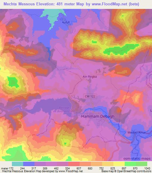 Mechta Messous,Algeria Elevation Map
