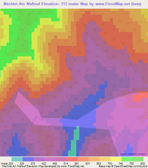 Mechtet Ain Maflouf,Algeria Elevation Map