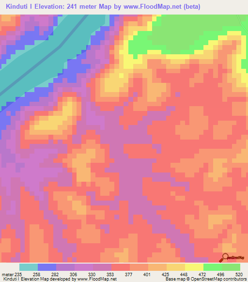Kinduti I,Congo (Kinshasa) Elevation Map
