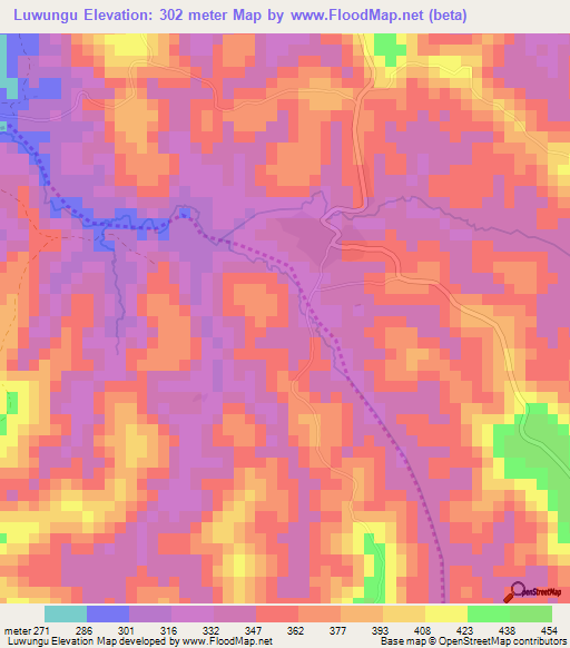Luwungu,Congo (Kinshasa) Elevation Map