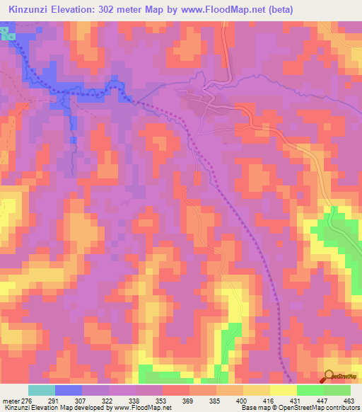 Kinzunzi,Congo (Kinshasa) Elevation Map