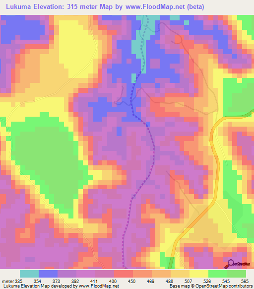Lukuma,Congo (Kinshasa) Elevation Map