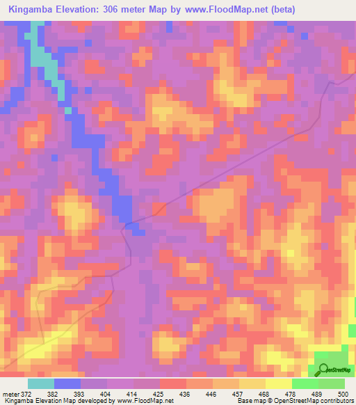 Kingamba,Congo (Kinshasa) Elevation Map