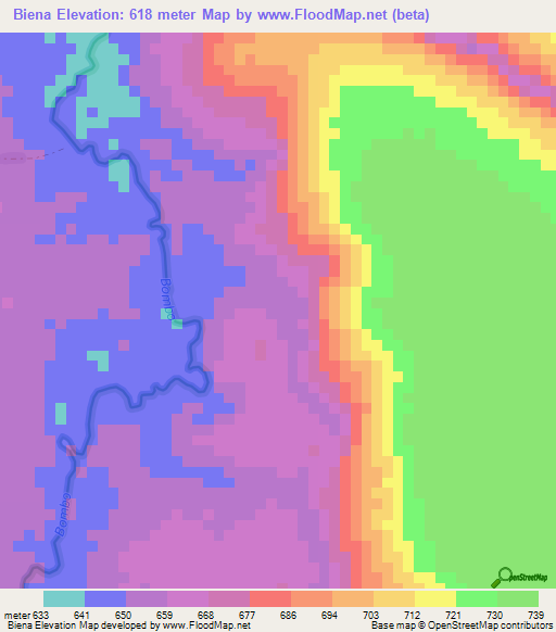 Biena,Congo (Kinshasa) Elevation Map