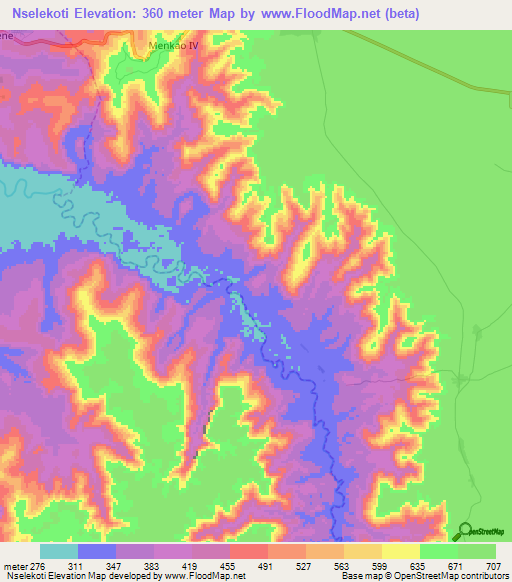 Nselekoti,Congo (Kinshasa) Elevation Map