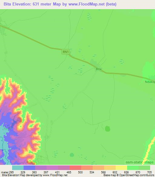 Bita,Congo (Kinshasa) Elevation Map