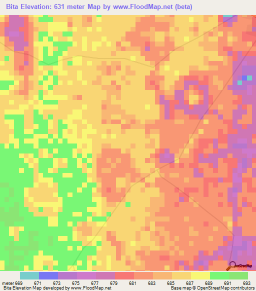 Bita,Congo (Kinshasa) Elevation Map