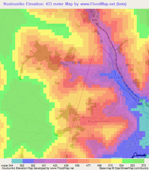Koulouniko,Mali Elevation Map