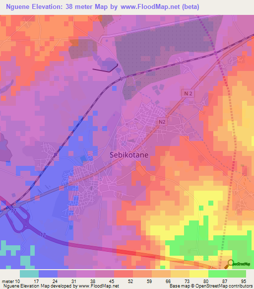 Nguene,Senegal Elevation Map