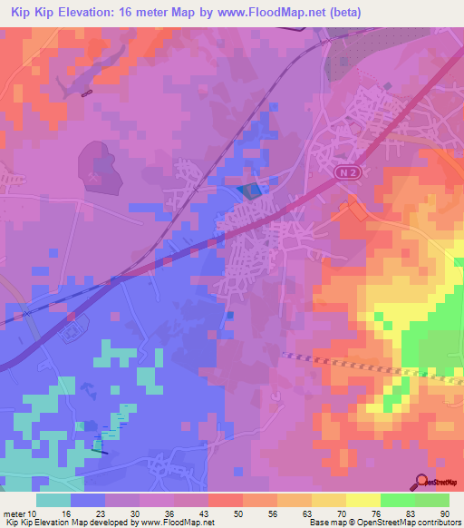 Kip Kip,Senegal Elevation Map