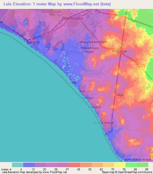 Lela,Senegal Elevation Map