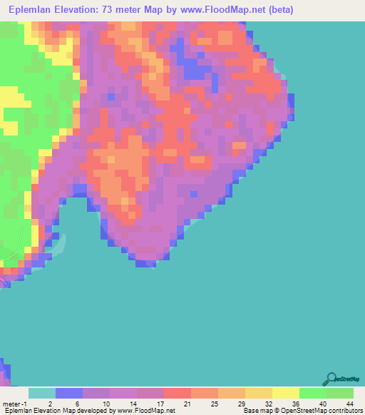 Eplemlan,Ivory Coast Elevation Map