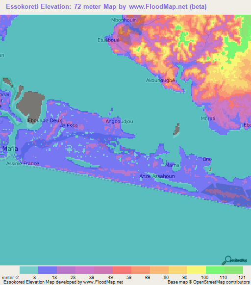 Essokoreti,Ivory Coast Elevation Map