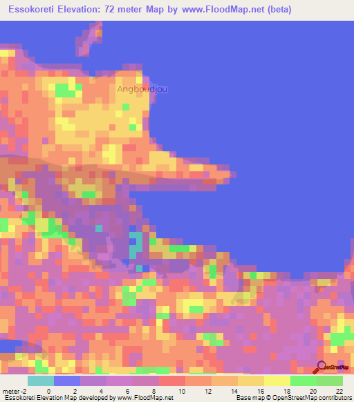 Essokoreti,Ivory Coast Elevation Map