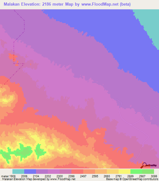 Malakan,Iran Elevation Map