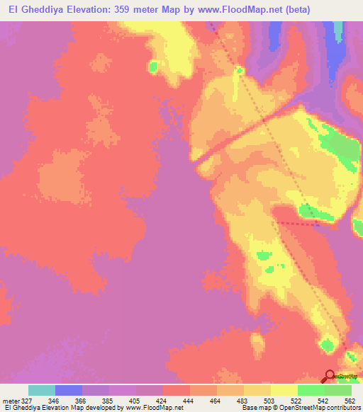El Gheddiya,Mauritania Elevation Map