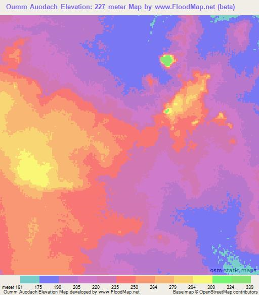 Oumm Auodach,Mauritania Elevation Map
