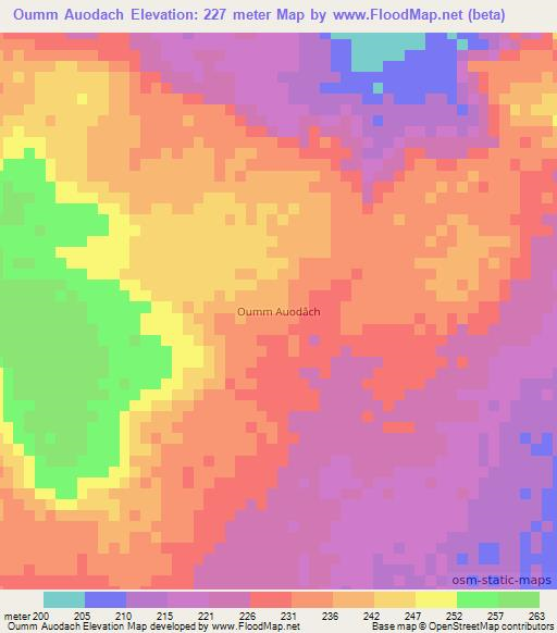 Oumm Auodach,Mauritania Elevation Map