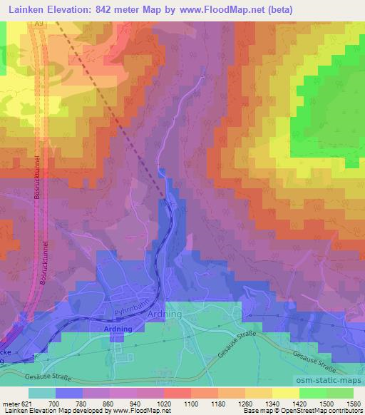 Lainken,Austria Elevation Map