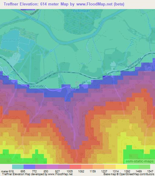 Treffner,Austria Elevation Map