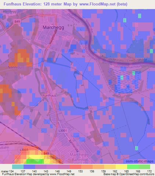Funfhaus,Austria Elevation Map