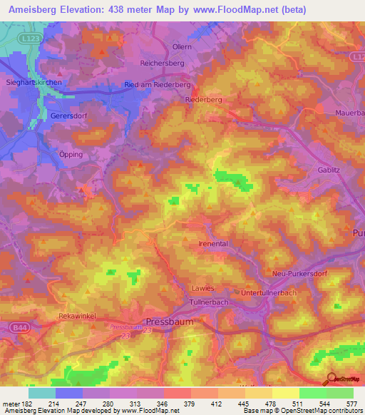 Ameisberg,Austria Elevation Map