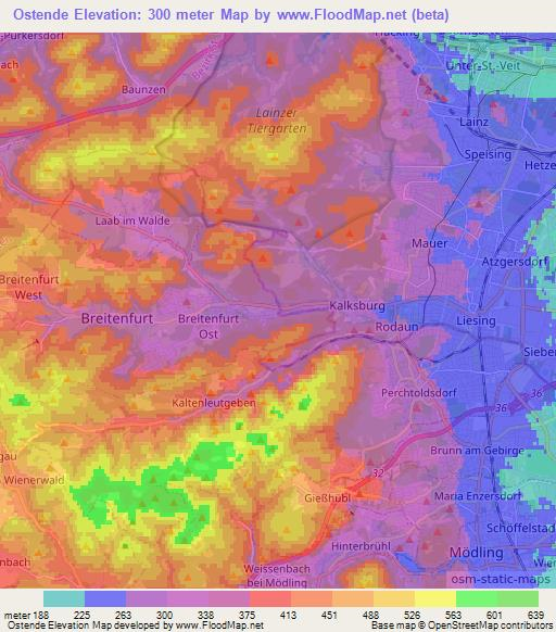 Ostende,Austria Elevation Map