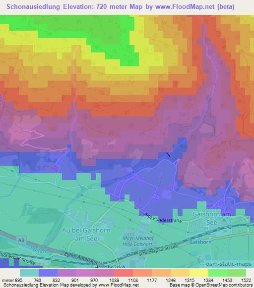 Schonausiedlung,Austria Elevation Map