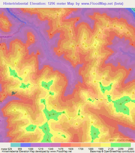 Hintertriebental,Austria Elevation Map