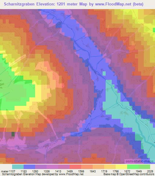 Scharnitzgraben,Austria Elevation Map