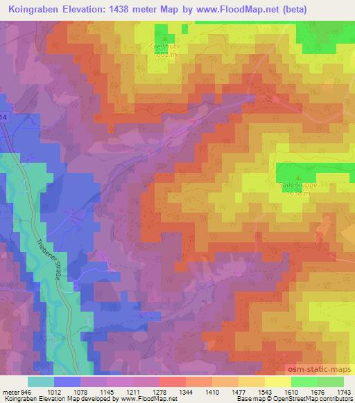 Koingraben,Austria Elevation Map