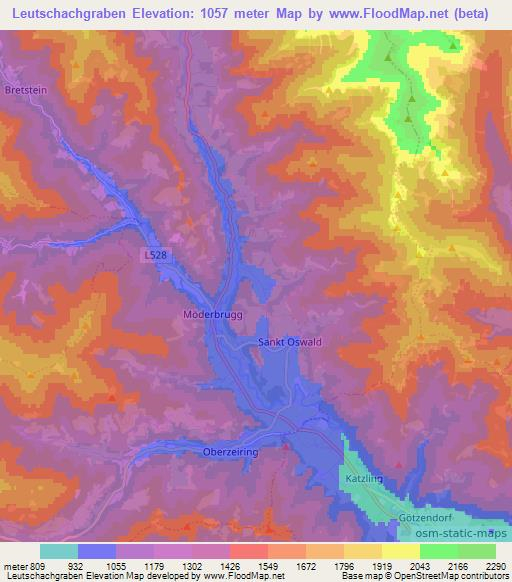 Leutschachgraben,Austria Elevation Map