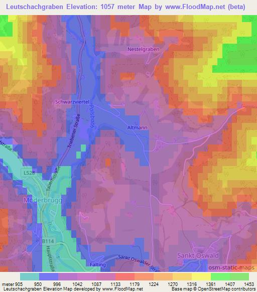 Leutschachgraben,Austria Elevation Map