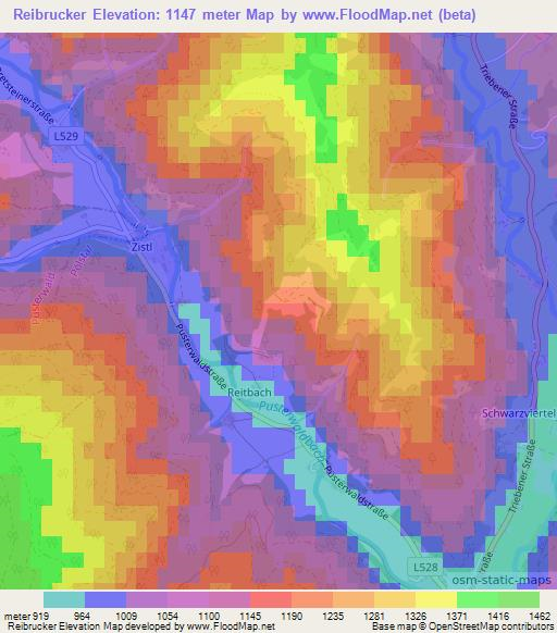 Reibrucker,Austria Elevation Map