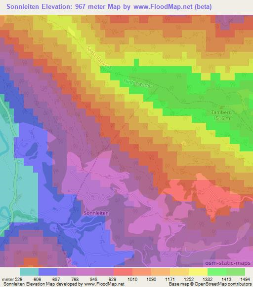 Sonnleiten,Austria Elevation Map