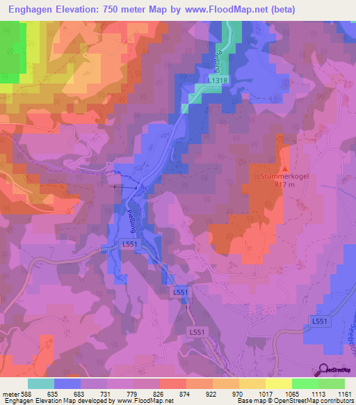 Enghagen,Austria Elevation Map
