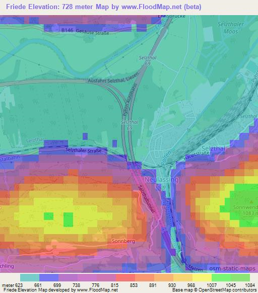 Friede,Austria Elevation Map