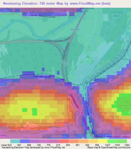 Neulassing,Austria Elevation Map