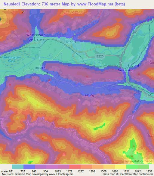 Neusiedl,Austria Elevation Map