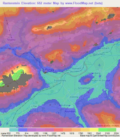 Rantenstein,Austria Elevation Map