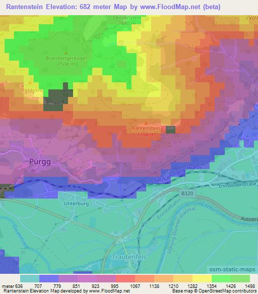Rantenstein,Austria Elevation Map