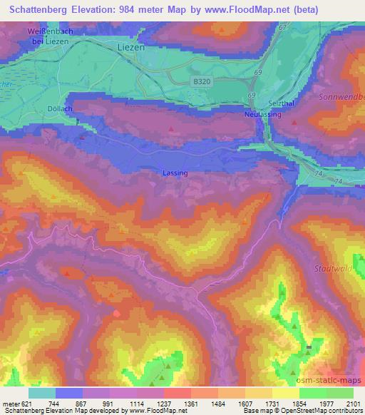 Schattenberg,Austria Elevation Map