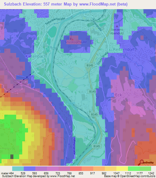 Sulzbach,Austria Elevation Map