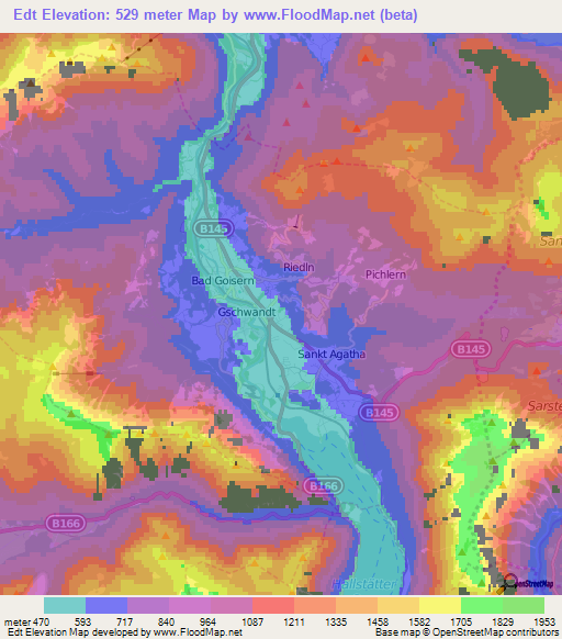 Edt,Austria Elevation Map