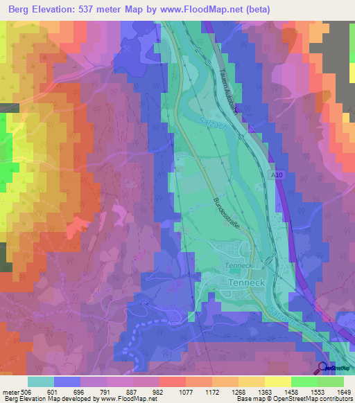 Berg,Austria Elevation Map