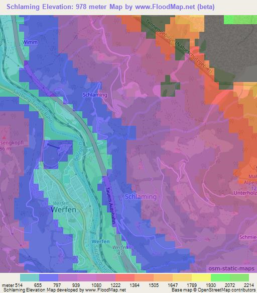 Schlaming,Austria Elevation Map